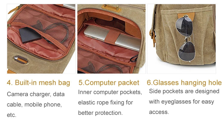 Puerto USB apto para bolsa de fotografía para computadora portátil de 15,6 pulgadas