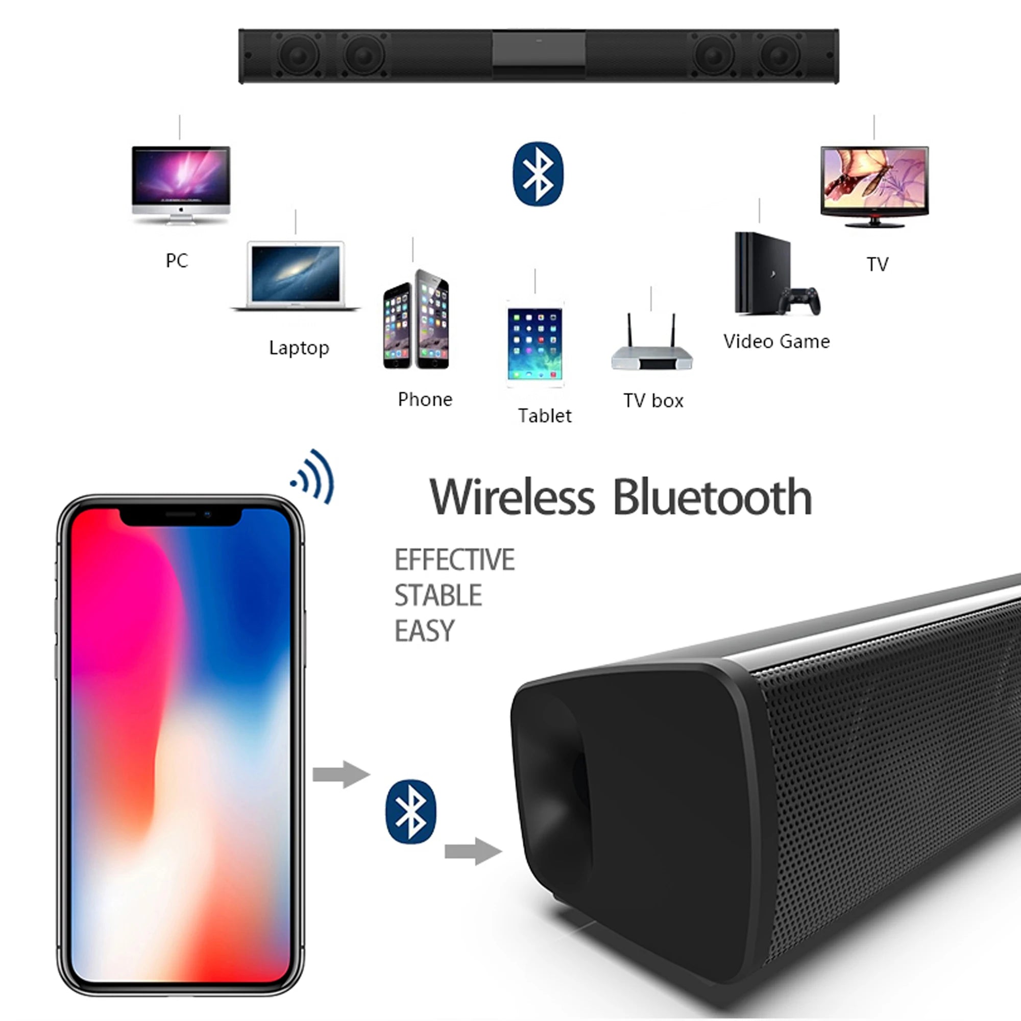 Drahtlose Bluetooth-Soundbar-Lautsprecher