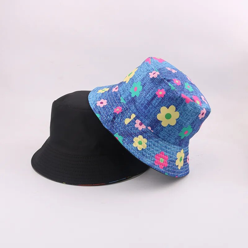 Sombrero de pescador con bordado de letras estilo coreano