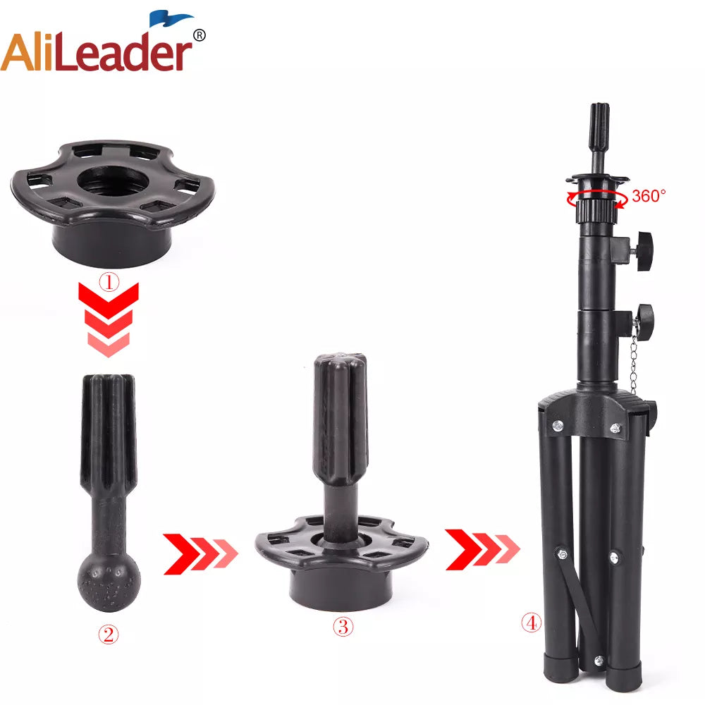 Trípode para peluca con soporte para peluca de 140 cm/64 cm