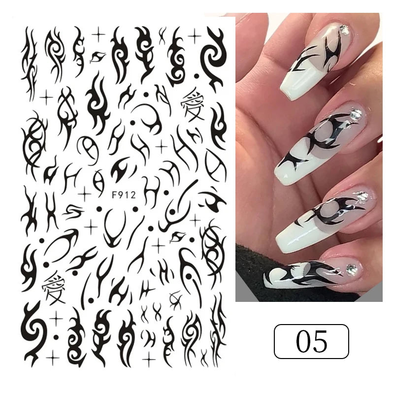 3D Lines Nail Stickers