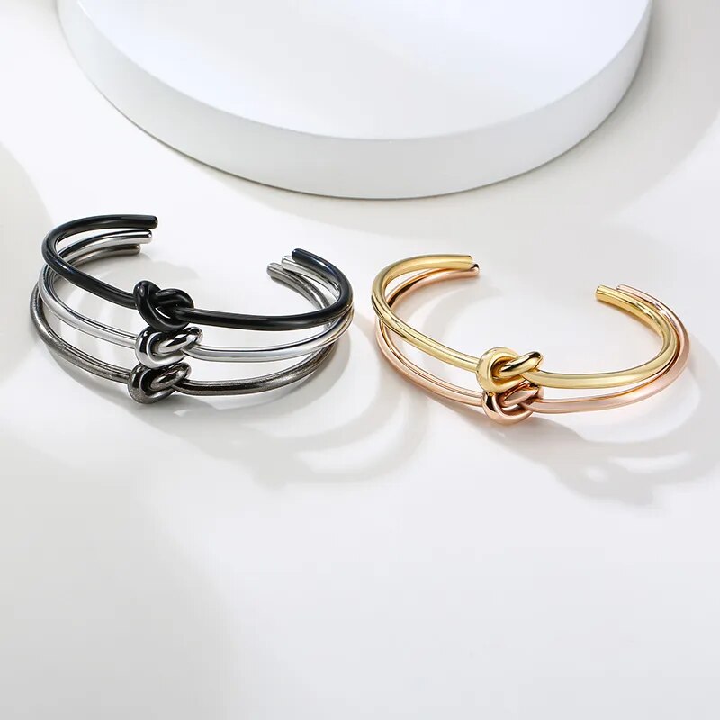 Circular Knot Cuff Bangle Bracelets
