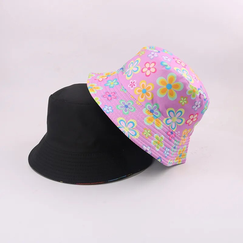 Sombrero de pescador con bordado de letras estilo coreano