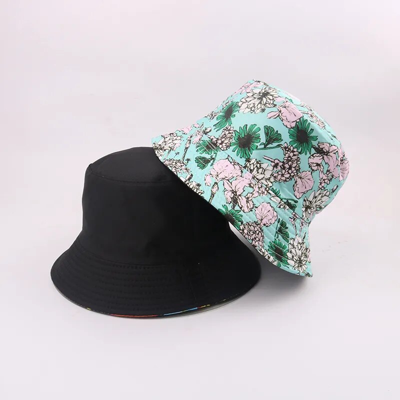 Sombrero de pescador con bordado de letras estilo coreano