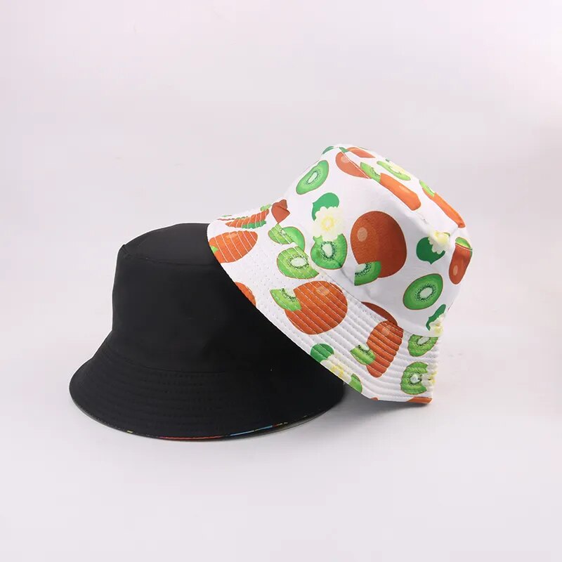 Sombrero de pescador con bordado de letras estilo coreano