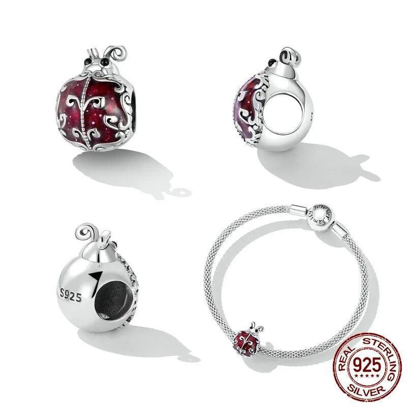 Silver Ladybug Charm fit DIY Bracelet & Bangle