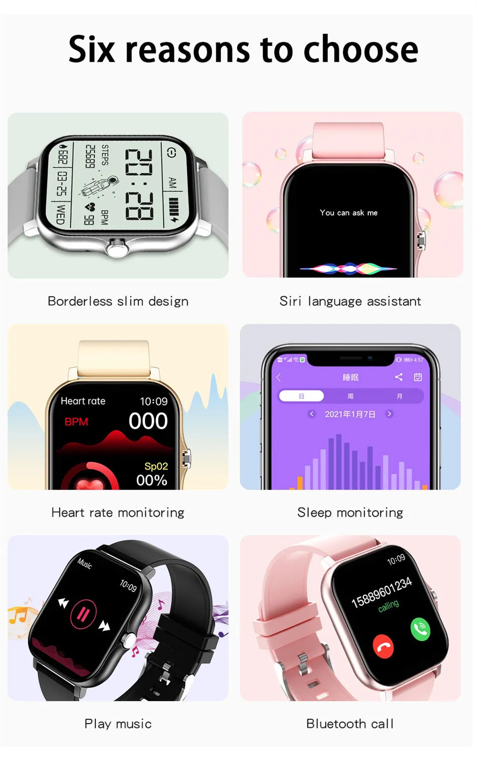 Fitness Tracker Waterproof Sport Smartwatch