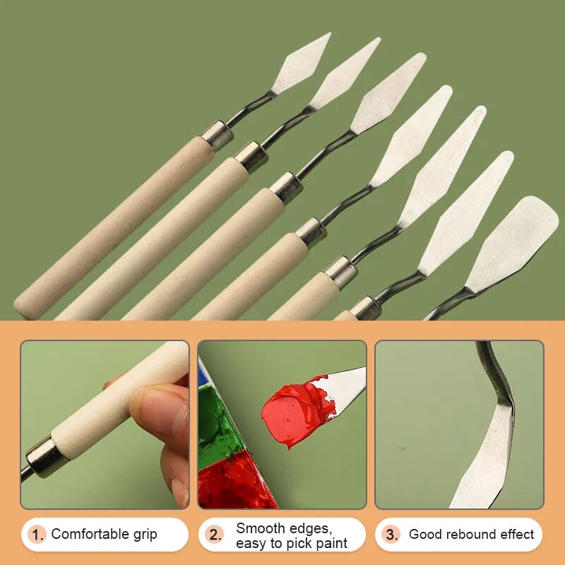 Edelstahl-Ölgemälde-Palettenmesser-Set