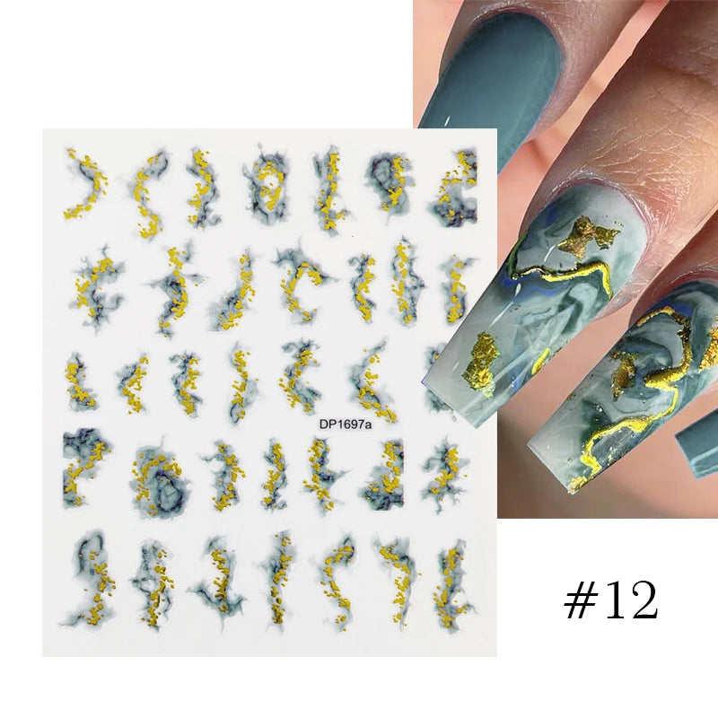 3D Lines Nail Stickers