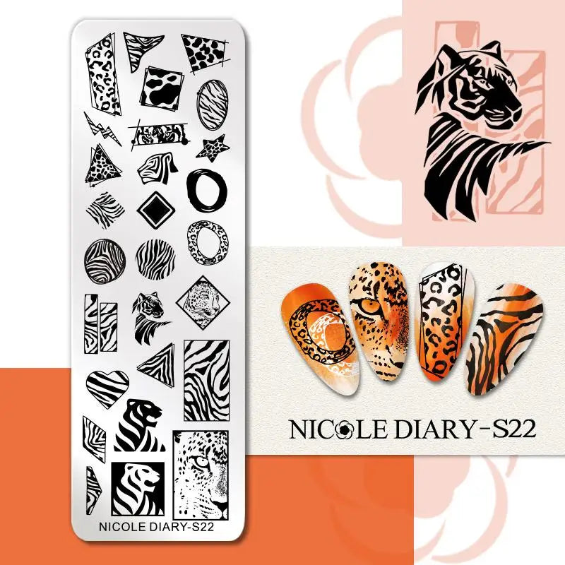 Flower Nail Stamping Plates Template Geometric