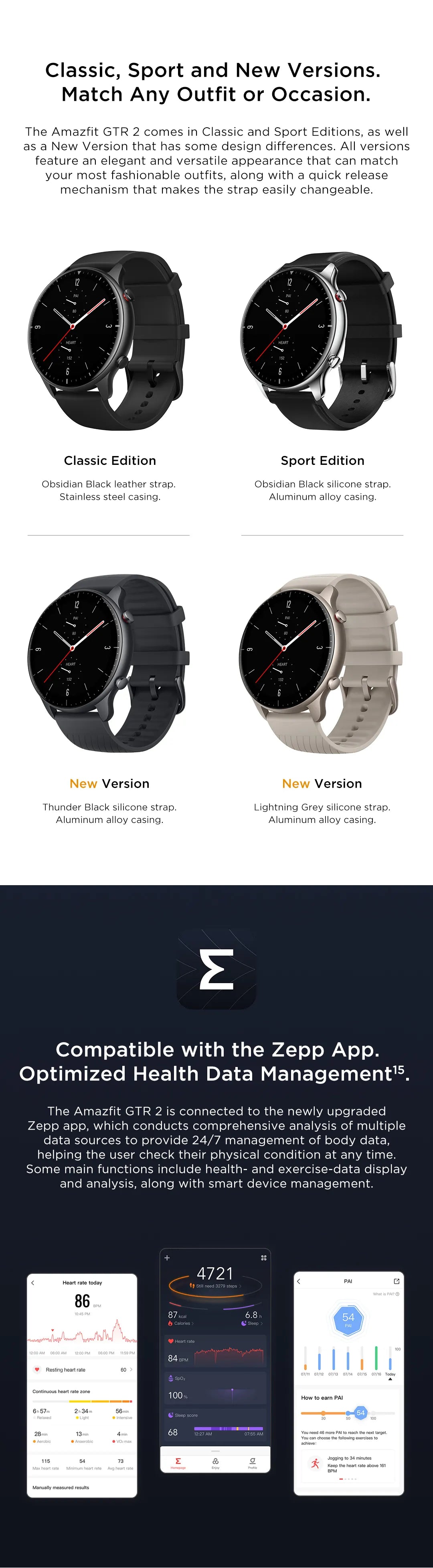 Alexa Built-in Curved Bezel-less Design Smart Watch