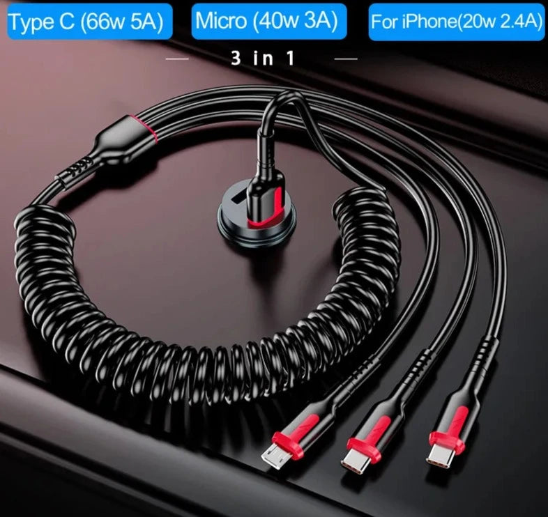 Cable tipo C de carga rápida de 66W 5A
