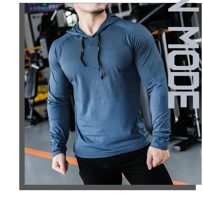 Men's Fitness Tracksuit Hooded Workout Set