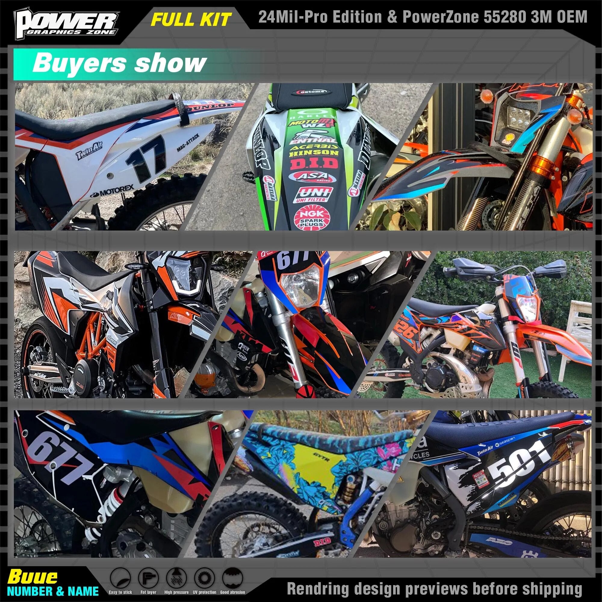 PowerZone-Aufkleber – 125–450 cc