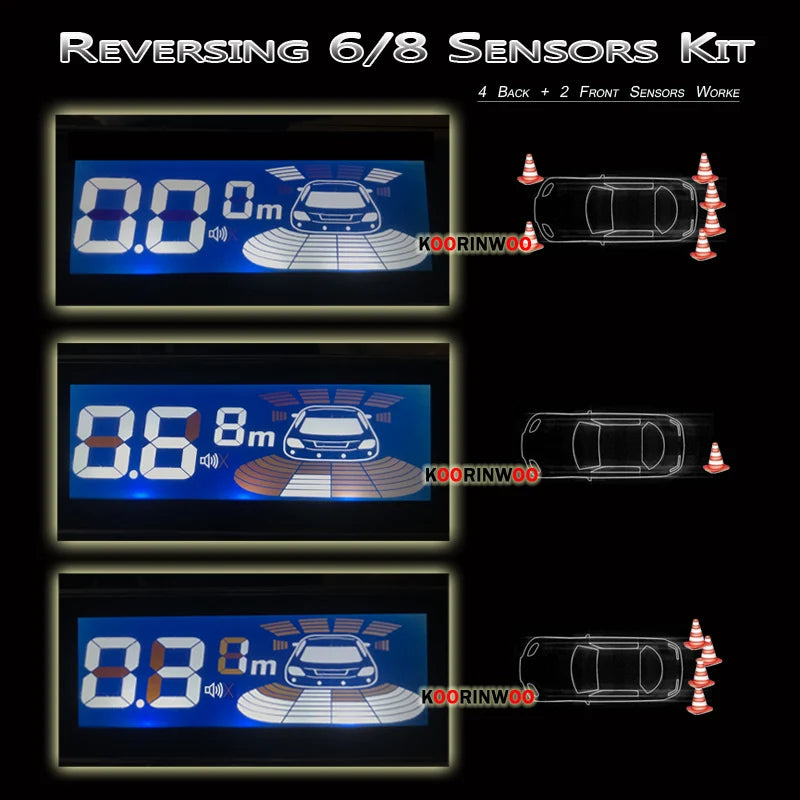 LED Monitor Electromagnetic Parking Sensor 8
