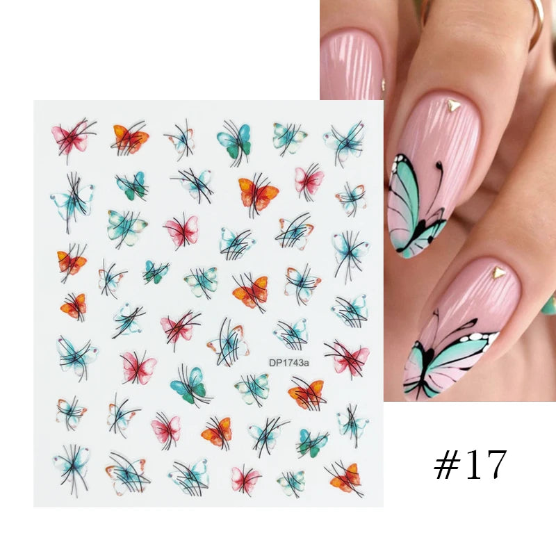 3D Lines Nail Stickers