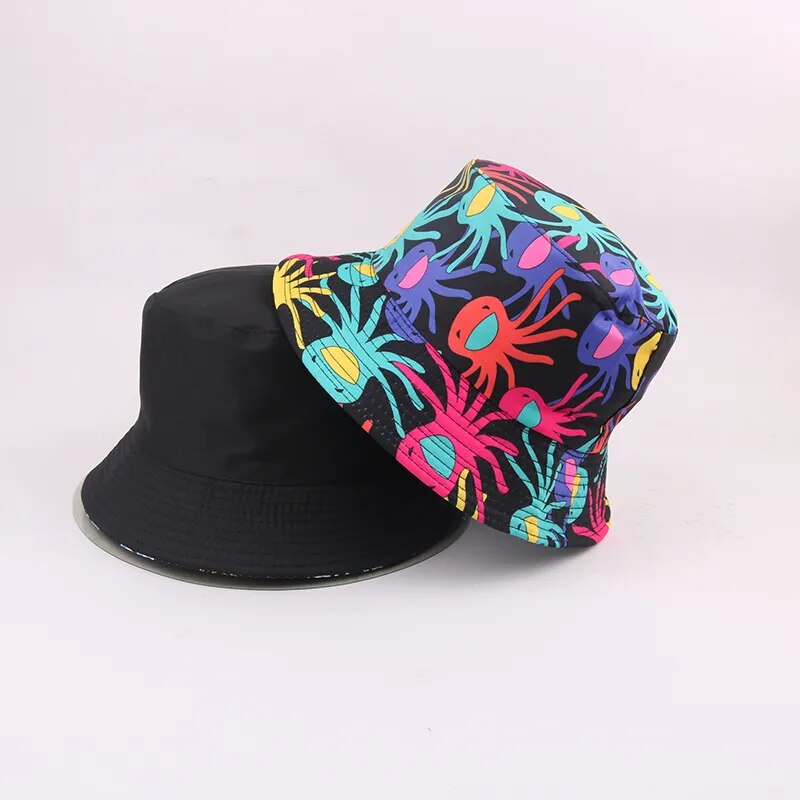 Sombrero de pescador con bordado de letras estilo coreano