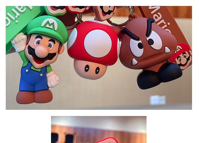 Super Mary Bros Keychain Action Figure Set
