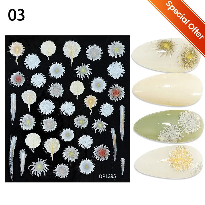 3D Lines Nail Stickers