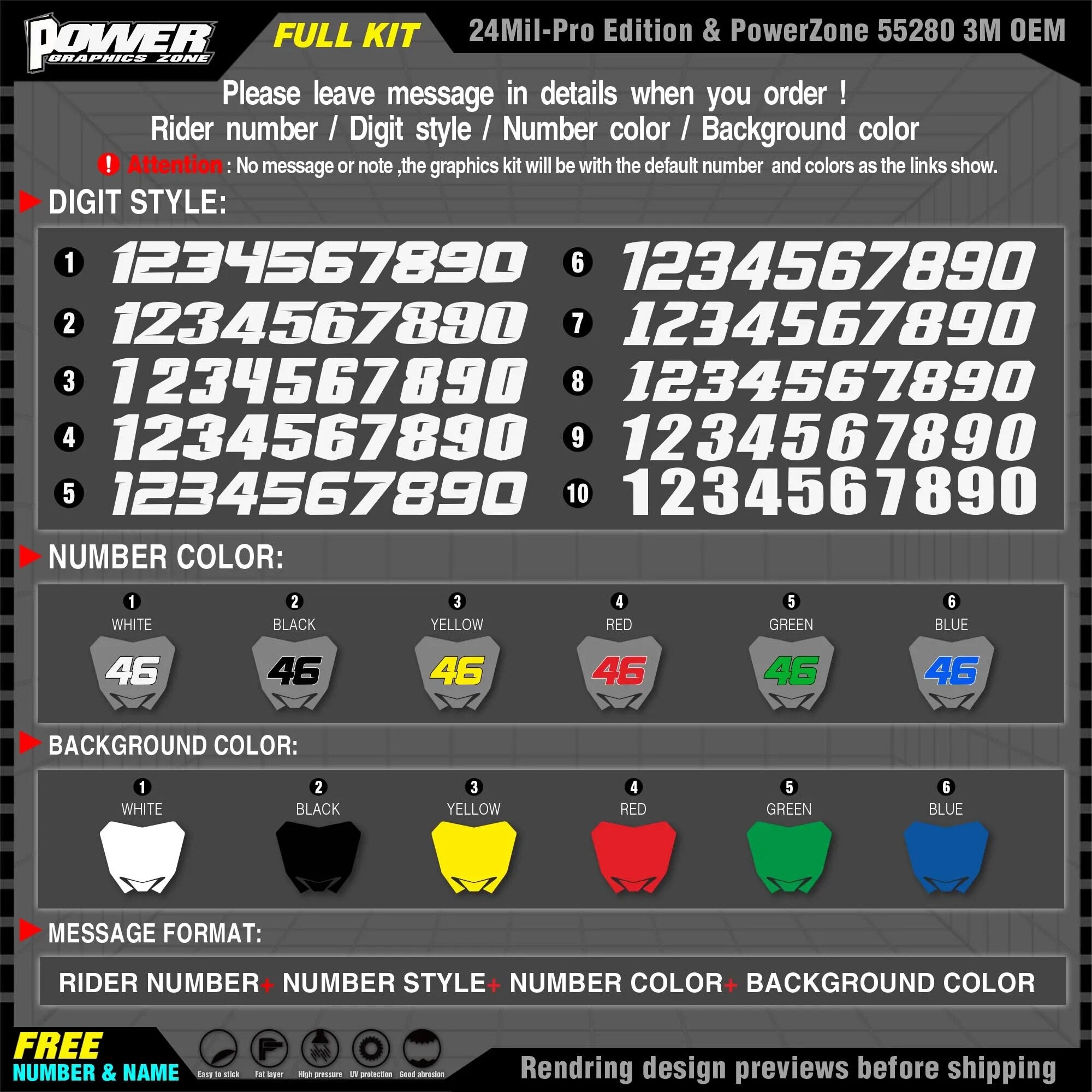 PowerZone-Aufkleber – 125–450 cc
