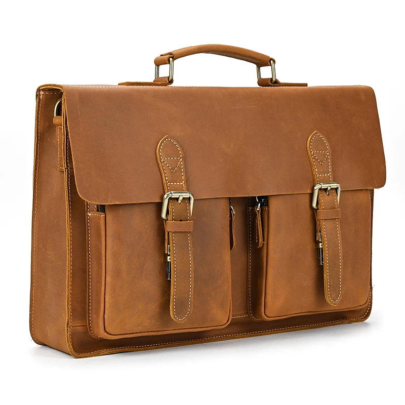 Bolso de hombro vintage 100% cuero genuino