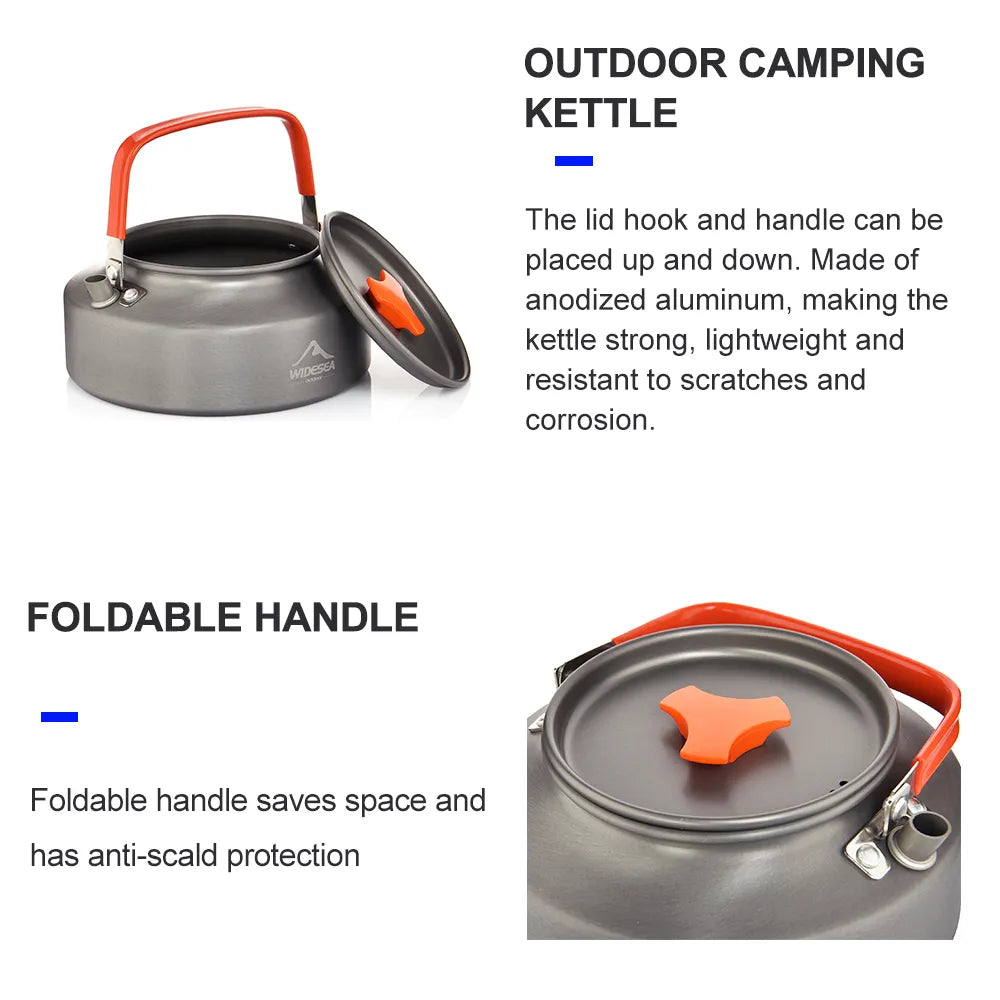 Camping Water Kettle Set 1.1L  2L 1.5L Outdoor Coffee & Picnic Gear