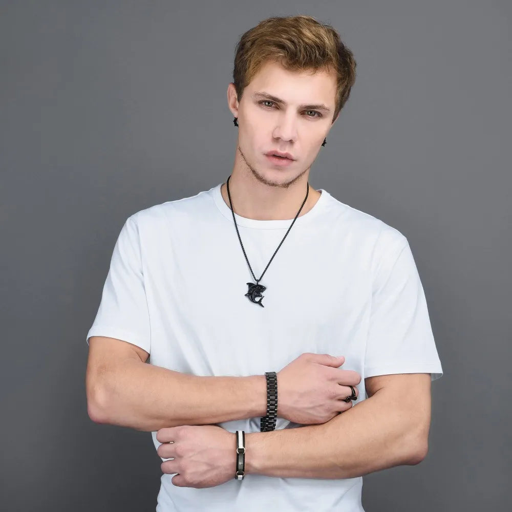 Men Stainless Steel Jewelry  Animal Necklaces