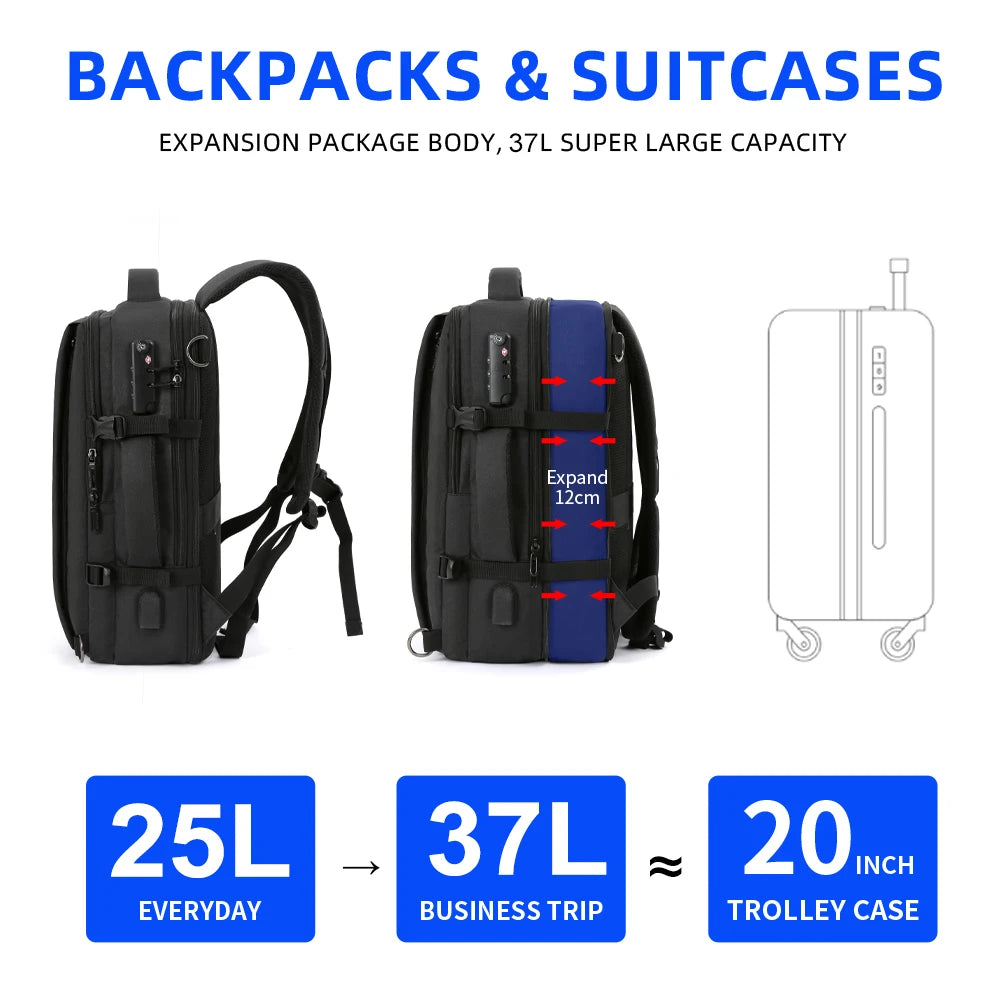 Mochila para portátil de 15,6 pulgadas con carga USB
