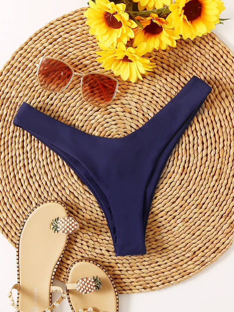 High Waist Thong Swimwear Trunks Bikinis Top