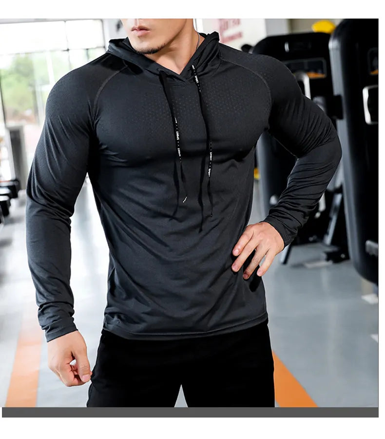 Men's Fitness Tracksuit Hooded Workout Set
