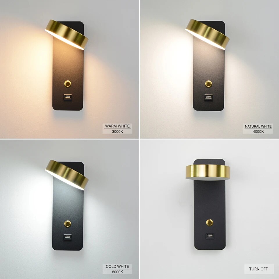 9W White/Black Modern Lighting  Stair Lighting