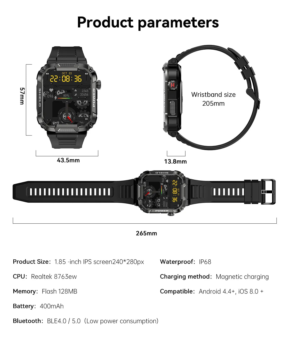 Rugged Military Smart Watch for Men