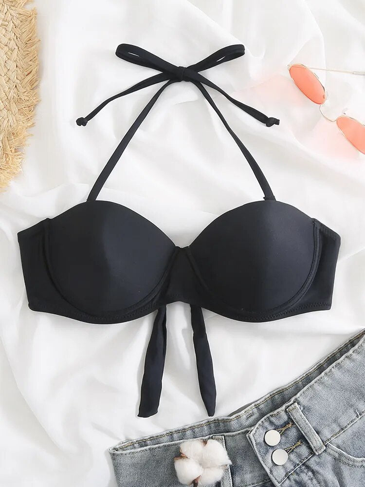 High Waist Thong Swimwear Trunks Bikinis Top