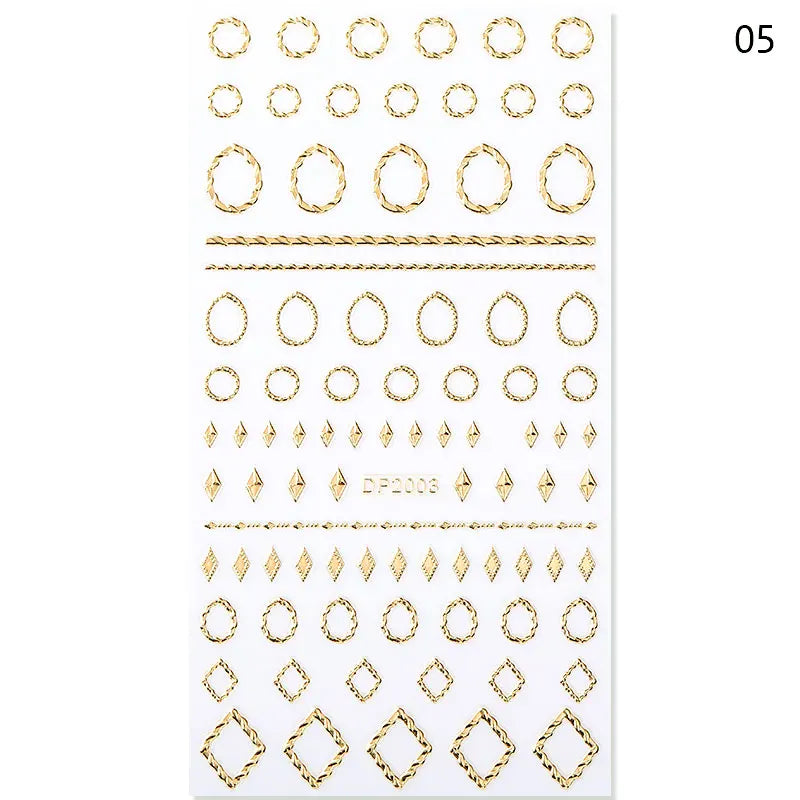 3D Lines Nail Stickers