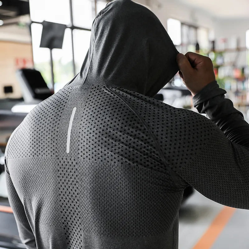 Men's Fitness Tracksuit Hooded Workout Set