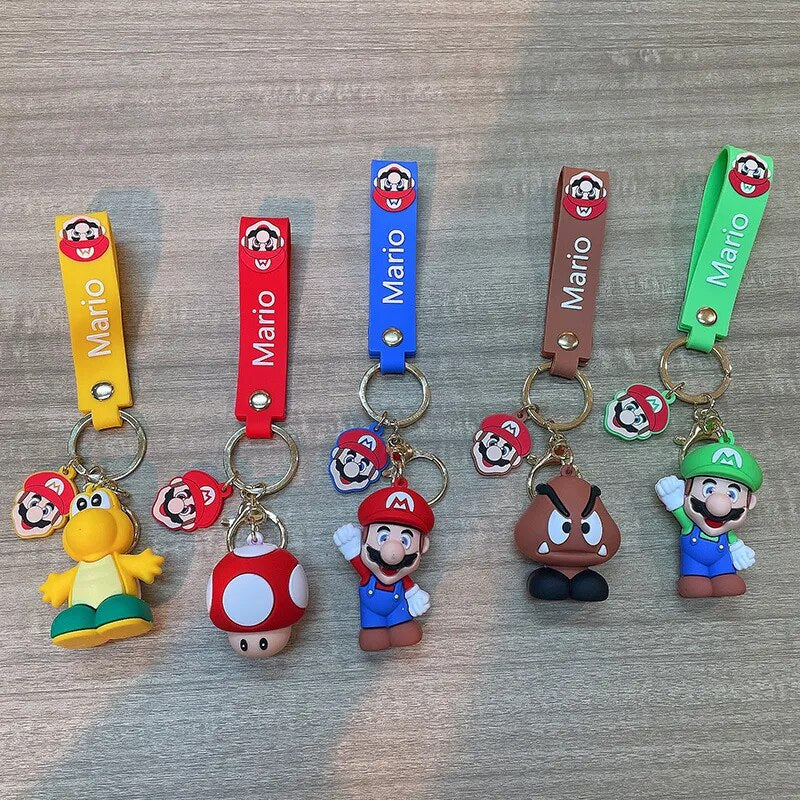 Super Mary Bros Keychain Action Figure Set