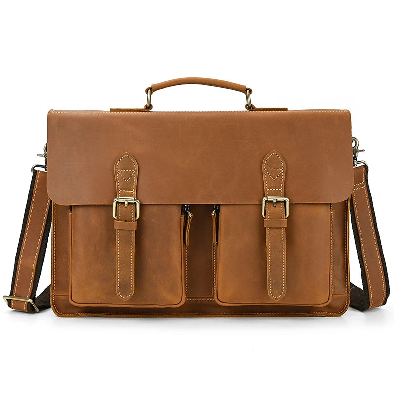 Bolso de hombro vintage 100% cuero genuino