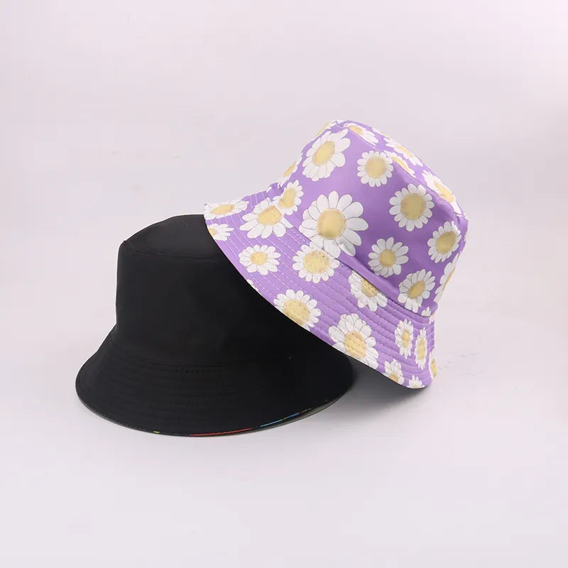 Sombrero de pescador con bordado de letras estilo coreano