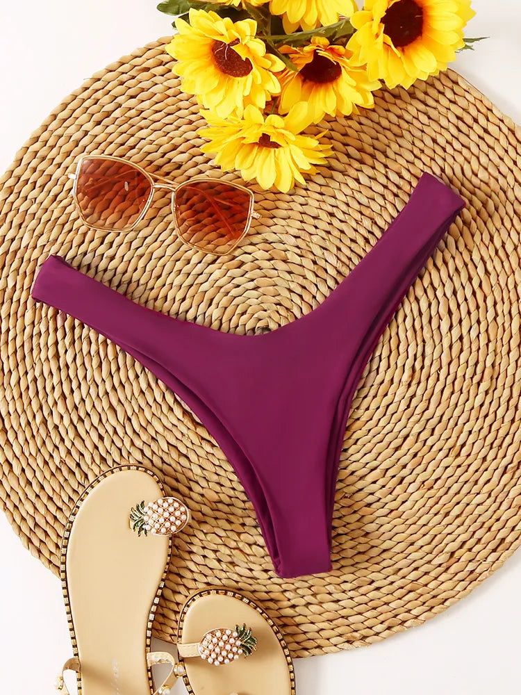 High Waist Thong Swimwear Trunks Bikinis Top
