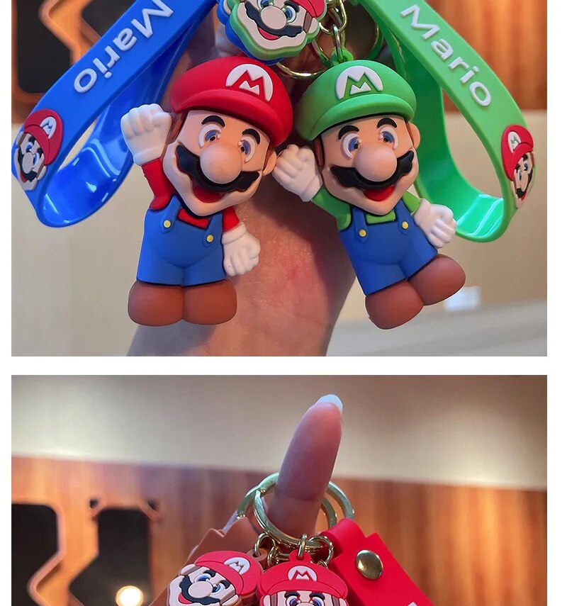 Super Mary Bros Keychain Action Figure Set