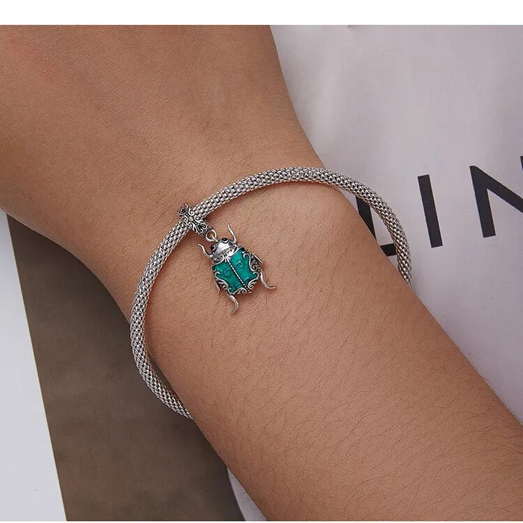 Silver Ladybug Charm fit DIY Bracelet & Bangle