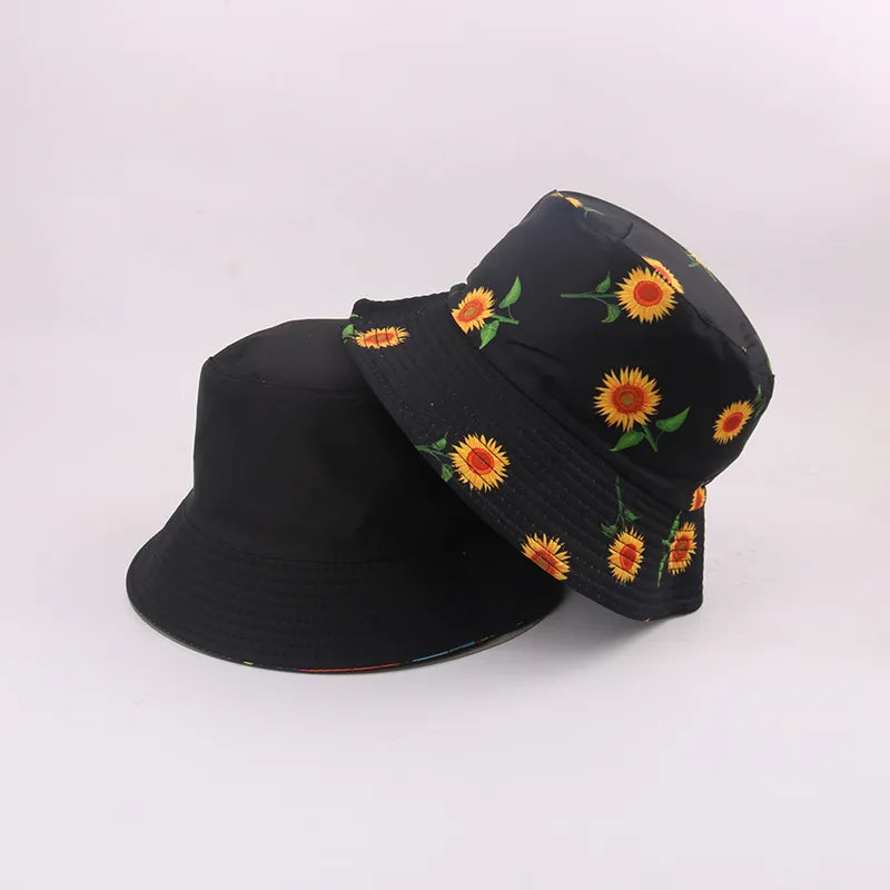 Sombrero de pescador con bordado de letras estilo coreano