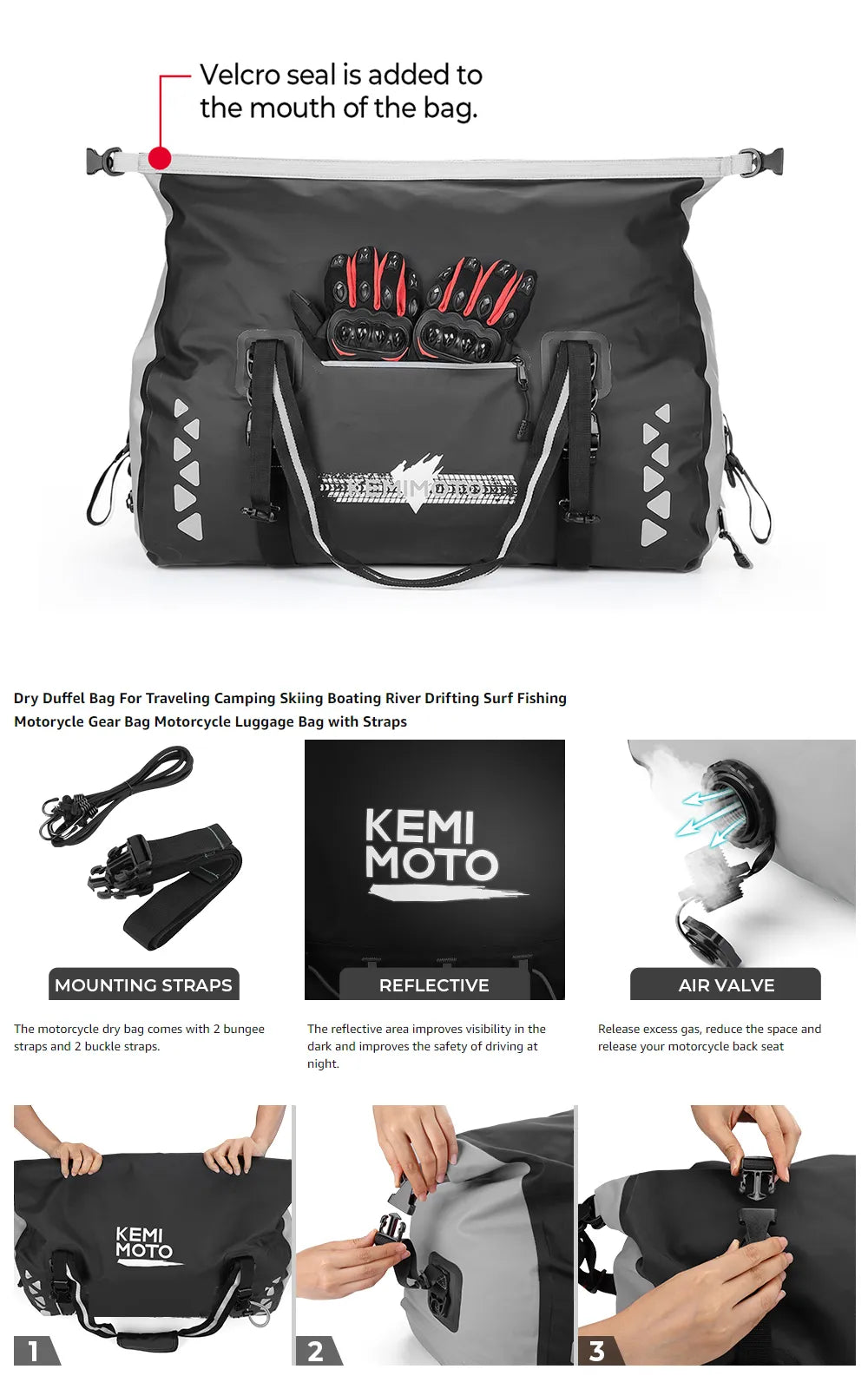 Motorcycle Bag Waterproof PVC Duffle Bag