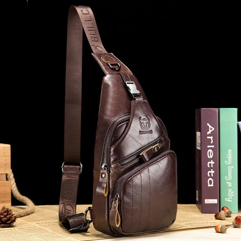 Bolso de pecho de cuero genuino