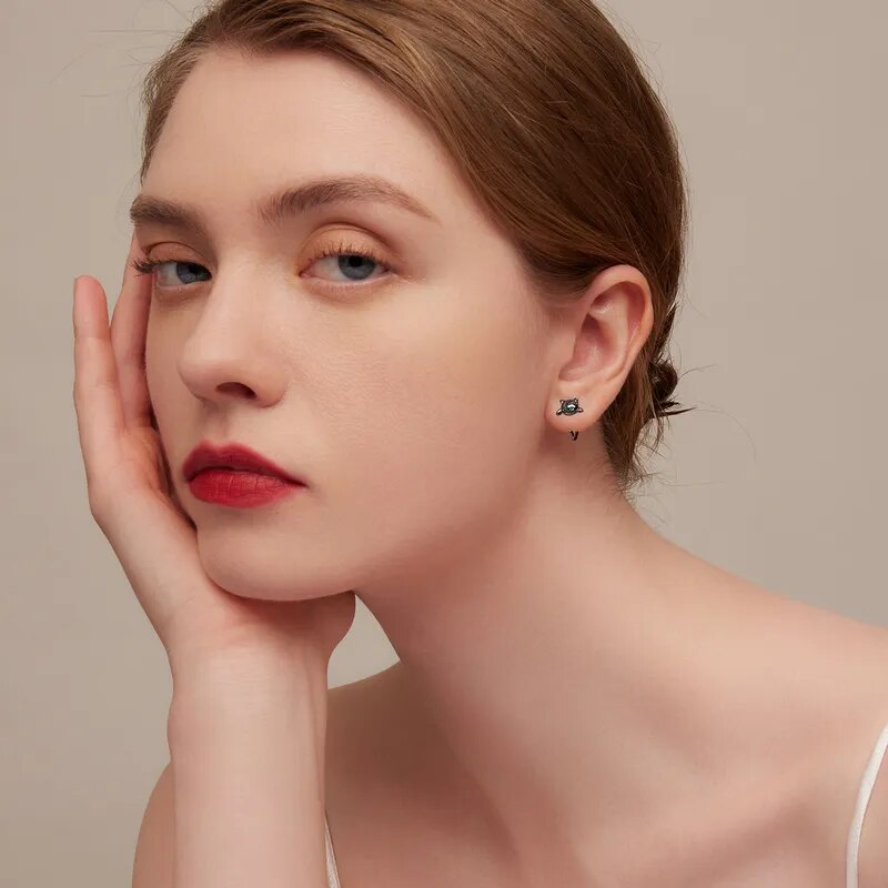 Genuine Sterling Minimalist Cute Tail Stud Earrings