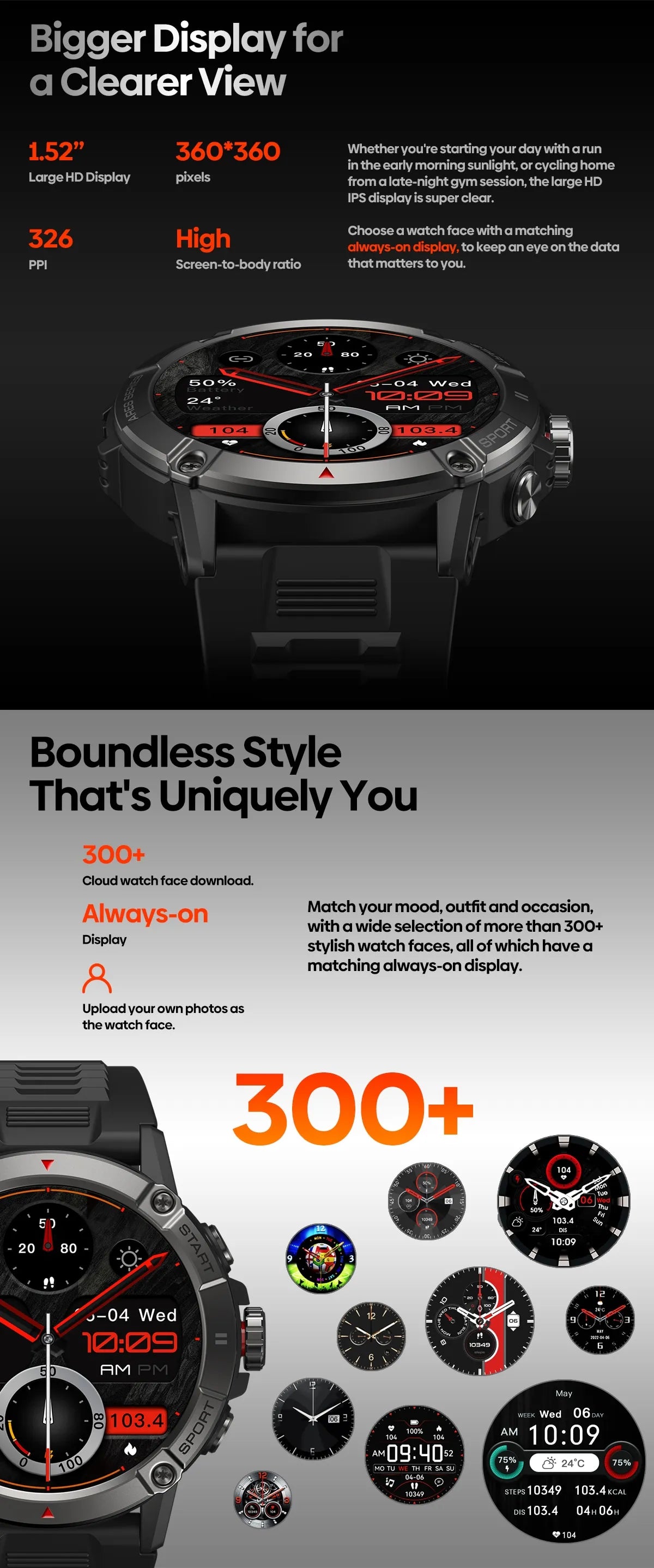 1.52 Inch IPS Display Voice Calling Smartwatch