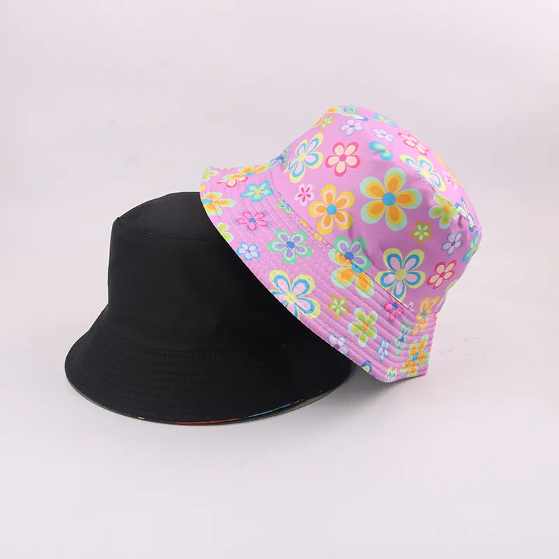 Sombrero de pescador con bordado de letras estilo coreano