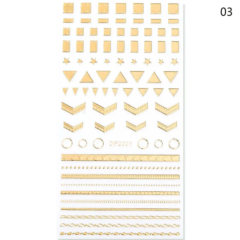 3D Lines Nail Stickers