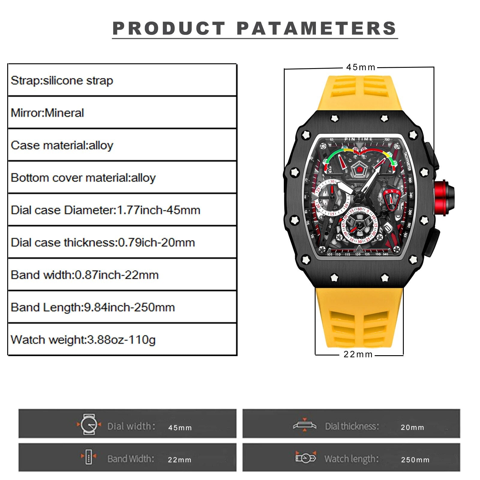 Silicone Strap Calendar Luminous Watch