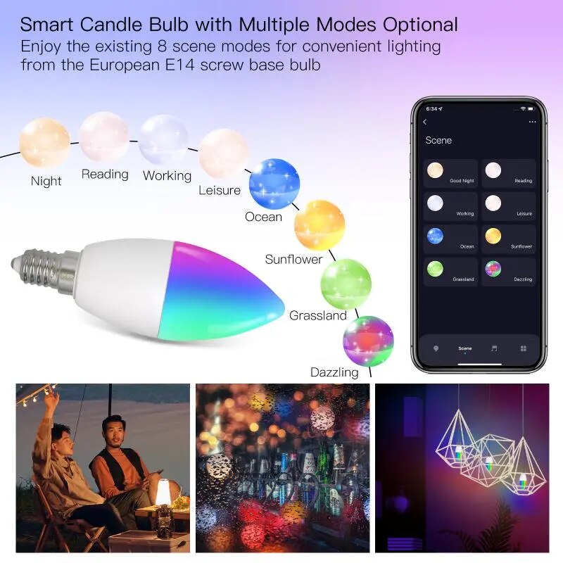 Magic Bulb E14 E14 GU10 RGBCW LED Bulb For Smart Life